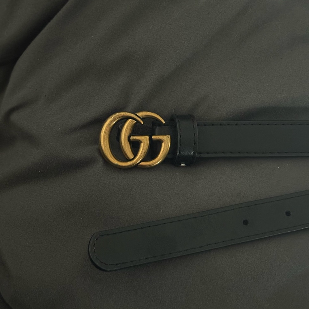 Black Belt with Gold GG Buckle